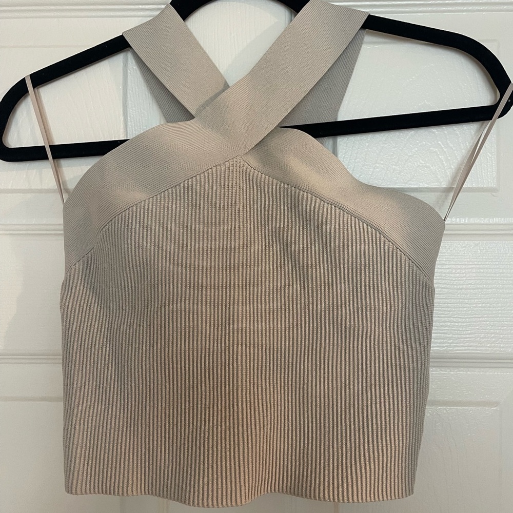 Aritzia Babaton Knit Criss Cross Cropped Tank